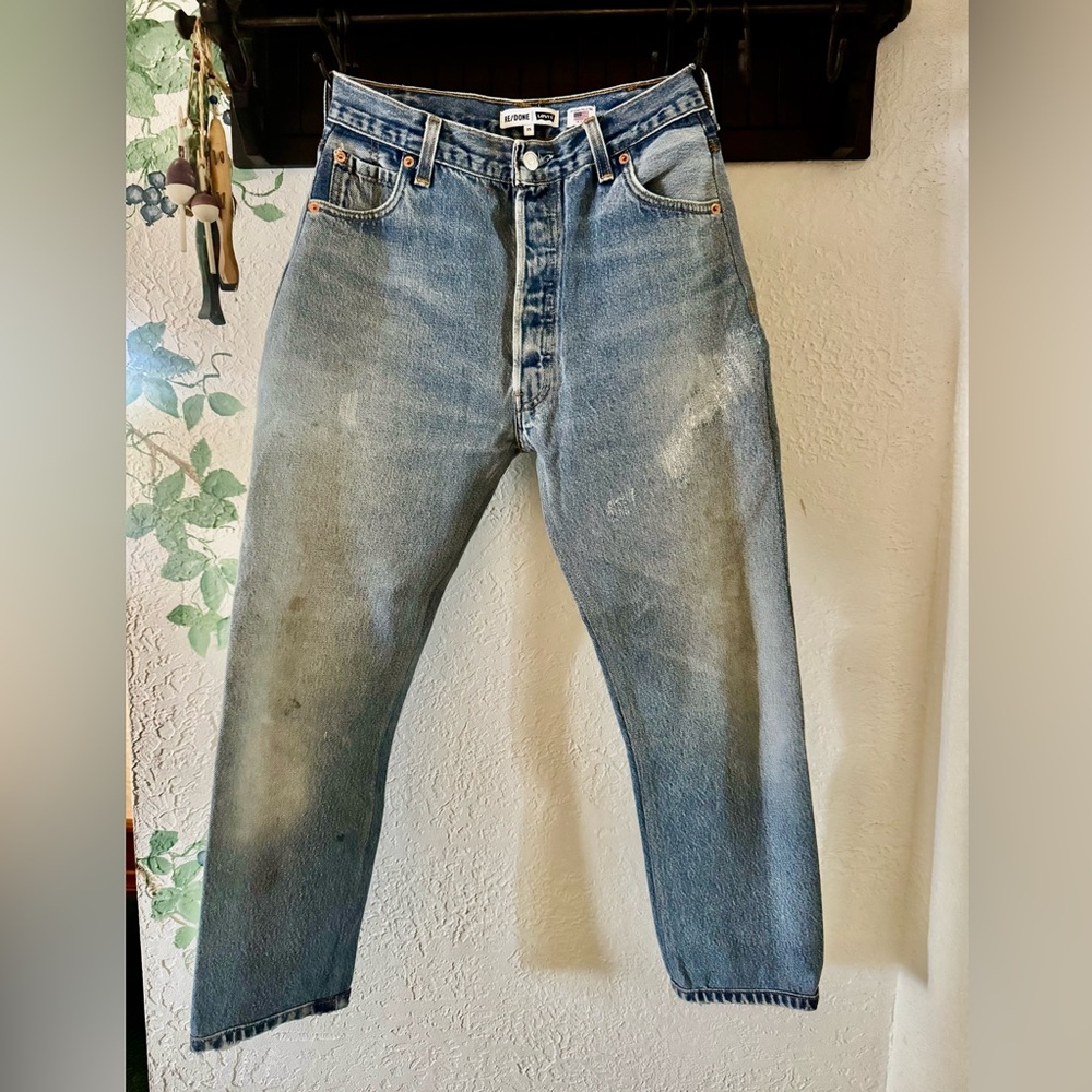 Re/Done Vintage Levi’s size 25 button fly, faded distressed